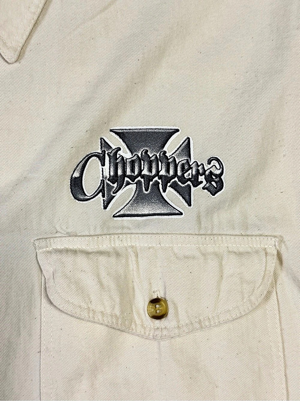 USA Biker Design Sleeveless Biker Shirt Driven By The Spirit Button-Up Vtg XL - Picture 4 of 5